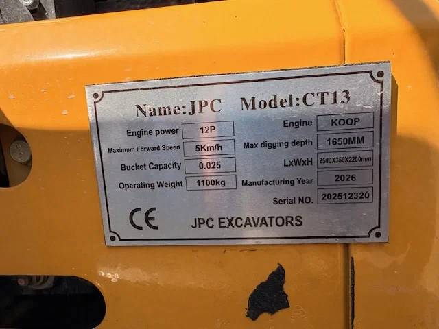 JPC 2026 - CT 13 , New Mini Excavator afbeelding 12