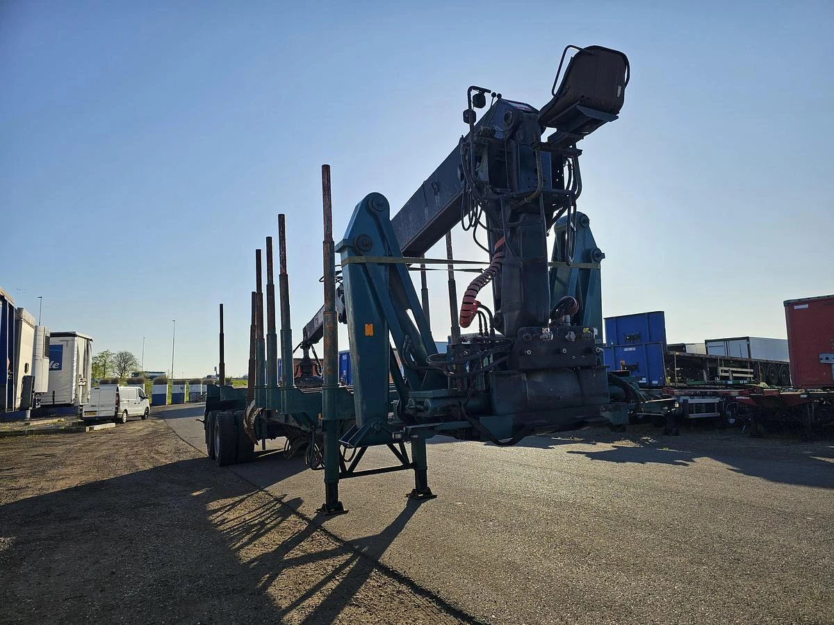 LEONET TB 18 - WOOD TRAILER WITH CRANE - BPW DRUM STEEL SUSPENSION. 1992 image 1