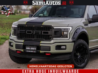 Ford F-150 2018 - 5.0 V8 4X4 | MAT OLIVE GREEN | BIJTELLING VRIJ | ZEER DIK | CAMERA | 3500KG | PANORAMA | LEDER | GO RHINO ROLLBAR | afbeelding 15
