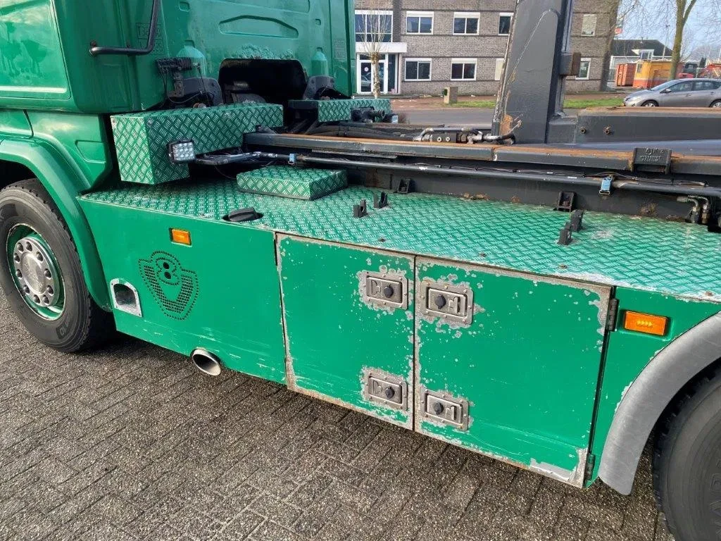 Scania R 2015 - R520 V8 / 8X4 / BIG AXLE / AJK HOOKLIFT 30TON / LIFT+LENKACHSE / NAVI / LEATHER / FULL-AIR / AUTOMATIC / EURO-6 / 2015 afbeelding 8