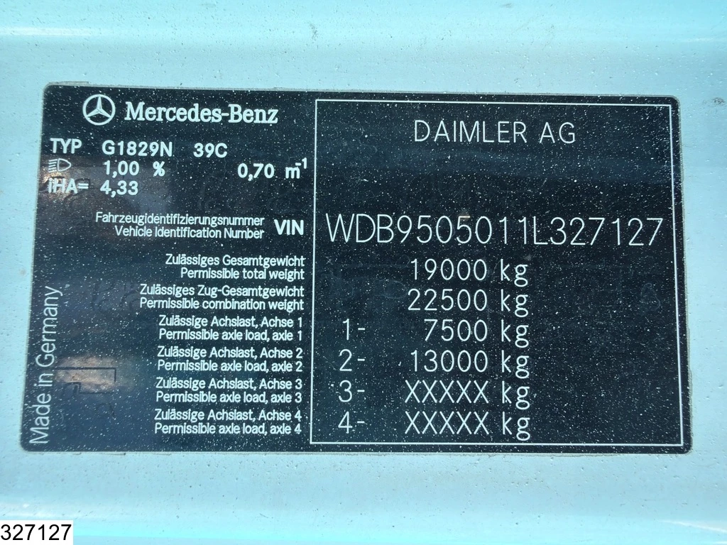 Mercedes-Benz 2009 - Axor 1829 4x2, Steel suspension, Manual, Sermac afbeelding 8