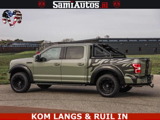 Dodge Ram Pick-Up 2018 - FORD F150 5.0 V8 4X4 | MAT OLIVE GREEN | BIJTELLING VRIJ | ZEER DIK | CAMERA | 3500KG | PANORAMA | LEDER | GO RHINO ROLLBAR | immagine 13