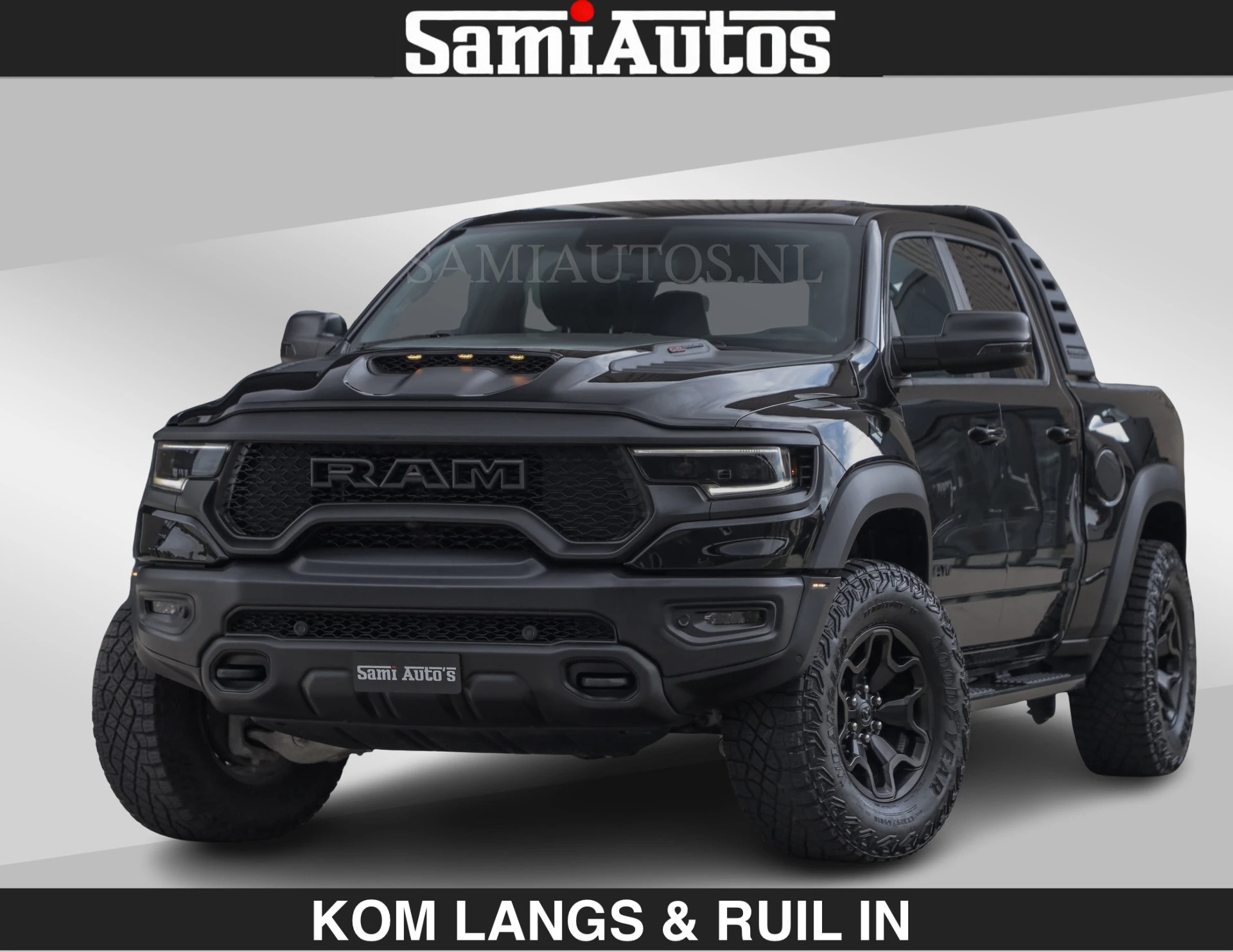 Dodge Ram Pick-Up 2023 - TRX BLACK OPS HELLCAT | 6.2 V8 712PK SUPERCHARGER | RODE STIKSELS | FULLY LOADED | RAMBAR | CARBON | BLACK ON BLACK | изображение 1