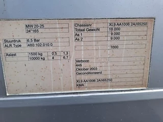 KMA N/A 2003 - MW 18L - 2 As Wipkar Gesloten, WL-FP-20 image 7