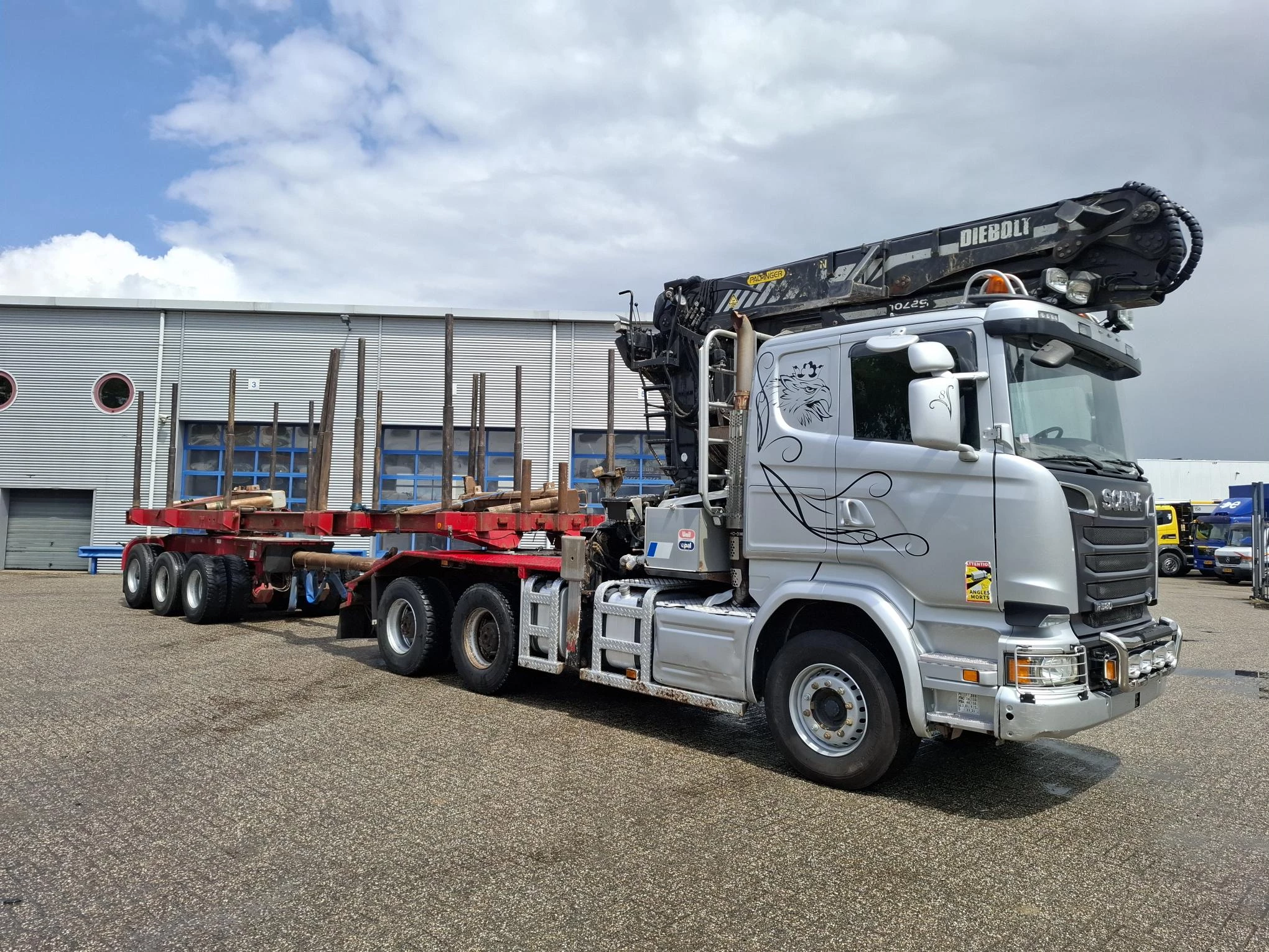 Scania R 2016 - R580 V8 / LOGGING TRUCK / 6X4 / RETARDER / 2XBIG AXLE / PALFINGER EPSILON S270L83 / 20METER / 431534 KM / DIEBOLT 3AXLE TRAILER / AUTOMATIC / EURO-6 / 2016 afbeelding 5