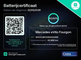 Mercedes-Benz eVito 2023 - 66 kWh / FULL ELECTRIC / SOH 93% / L2H1 / 43.007 KM / INRICHTING / 1e EIG. / CAMERA / 3-ZITS / CRUISE obrazek 24