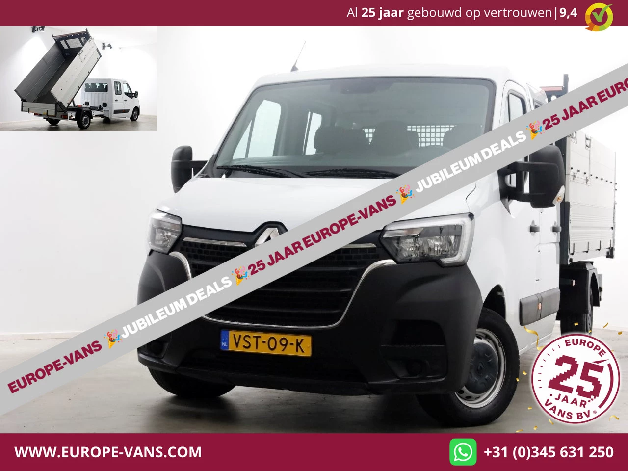 Renault Master 2022 - T35 2.3 dCi 145pk L3 D.C. Kipper met hoge boorden 11-2022 afbeelding 1