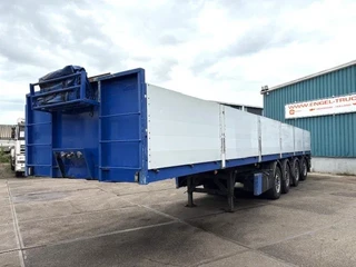KWB 2004 - KWB P-504-STI-H 4-AXLE FLATBED TRAILER (SAF AXLES / 2x STEERING AXLE / 2x LIFT-AXLE / ALUMINIUM SIDE BORDS /ABS-EBS) te koop