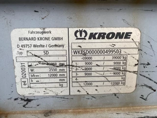 Krone SD 2011 - / Tautliner / 1x Lift Axle / BPW + Disc obrazek 10