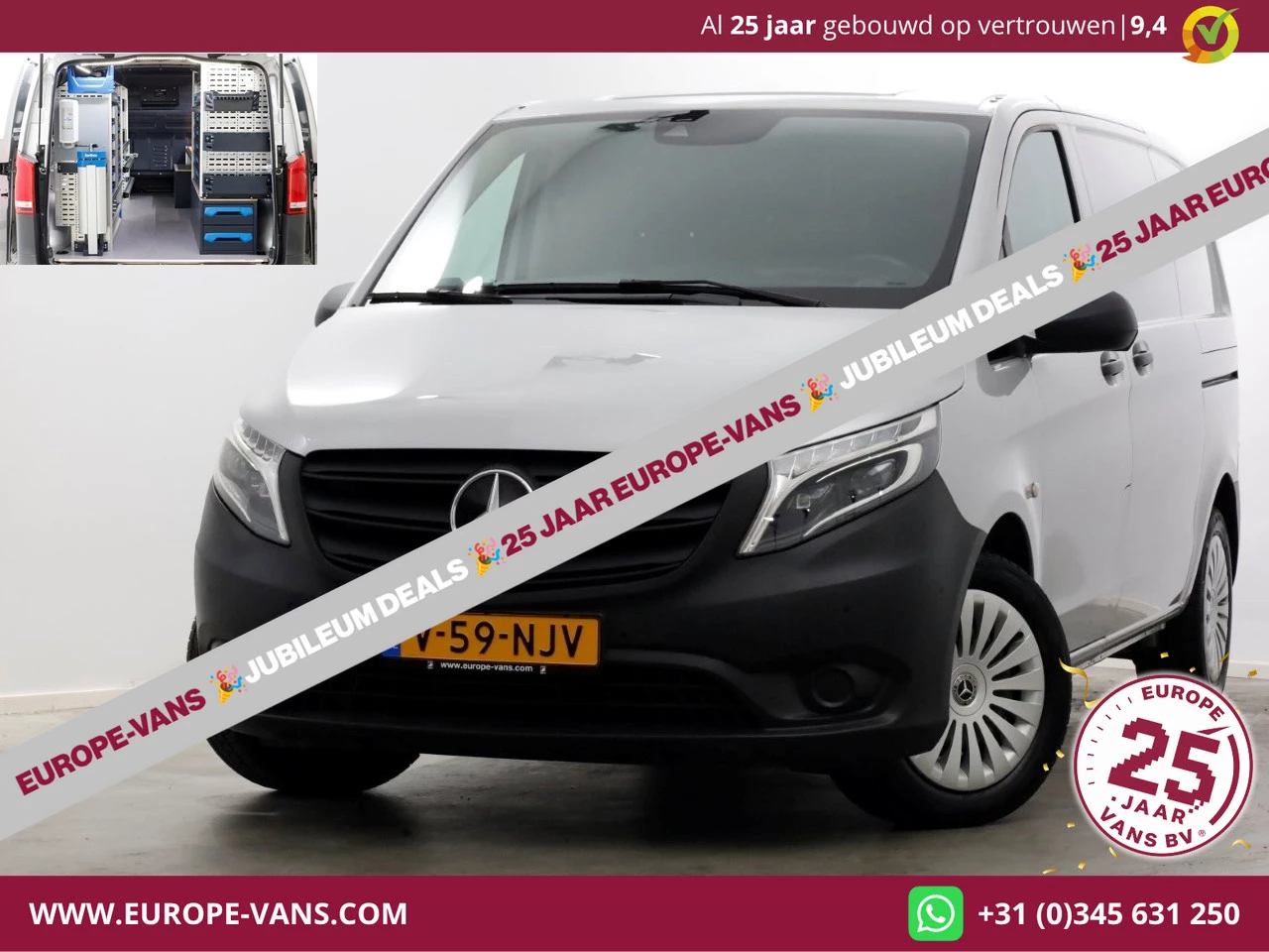 Mercedes-Benz Vito 2022 - CDI 136pk Compact 9G Automaat 2x Schuifdeur/LED/Camera/Inrichting 07-2022 image 1