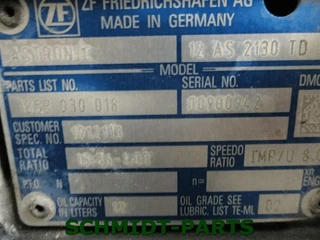 DAF - 1912113 TRANSMISSIE 12 AS 2130 TD UITGEVOERD MET 3 D PTO EURO 6 CF XF afbeelding 2 miniatuur