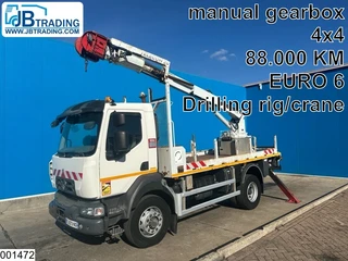 Renault D 2019 - 16 280 Euro 6, 4x4 steel suspension, drilling rig/crane te koop