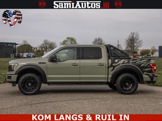 Dodge Ram Pick-Up 2018 - FORD F150 5.0 V8 4X4 | MAT OLIVE GREEN | BIJTELLING VRIJ | ZEER DIK | CAMERA | 3500KG | PANORAMA | LEDER | GO RHINO ROLLBAR | immagine 79