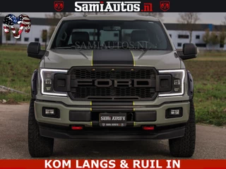 Dodge Ram Pick-Up 2018 - FORD F150 5.0 V8 4X4 | MAT OLIVE GREEN | BIJTELLING VRIJ | ZEER DIK | CAMERA | 3500KG | PANORAMA | LEDER | GO RHINO ROLLBAR | immagine 2
