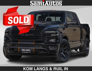 Dodge Ram Pick-Up 2023 - BEAST | LIMITED 5.7 V8 HEMI | €69950,- excl | HUD | STRIPING | BREDE WIELEN | BLACK ON BLACK | LUCHTVERING | BOM VOL | DC | te koop