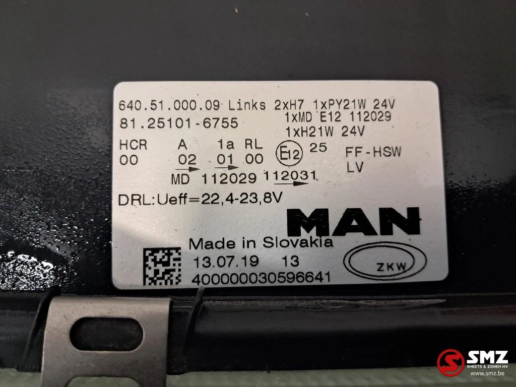 MAN 2018 - Occ koplamp links RHD MAN afbeelding 5