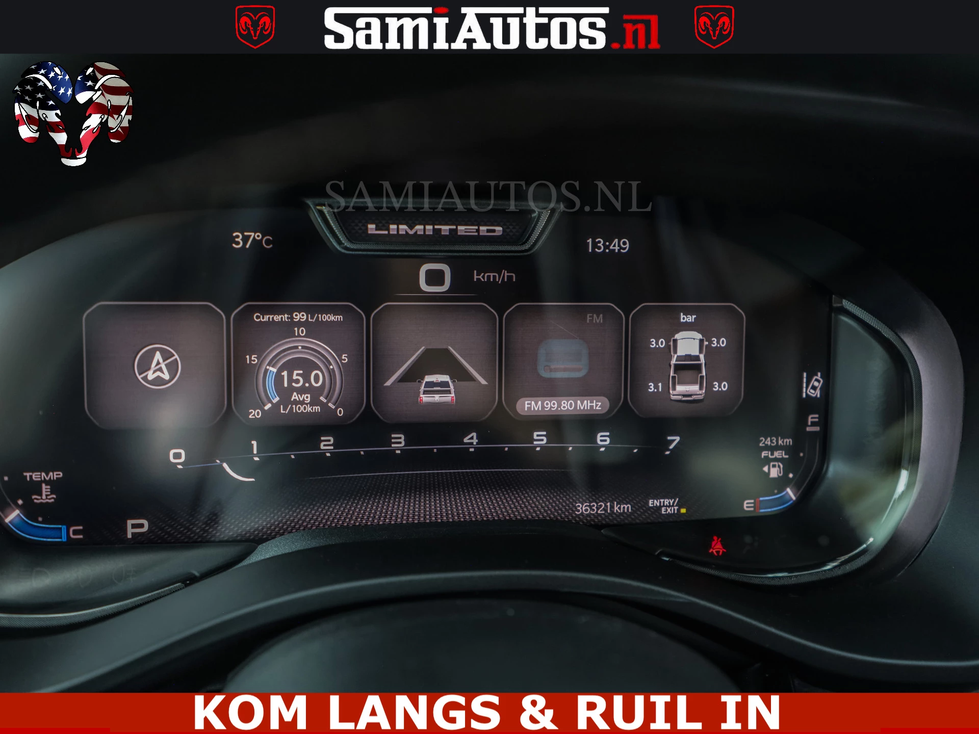 Dodge Ram Pick-Up 2024 - LIMITED HULK | 5.7 V8 402PK HEMI | RAM VOL | HUD | LUCHTVERING | PANO | MWK KLEP | DC | 5 PERS | afbeelding 90