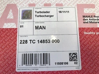 MAN N/A - 51.09100-7299 TURBO BUS 1993-1998 (NEW) MAHLE 228TC14853000 immagine 6