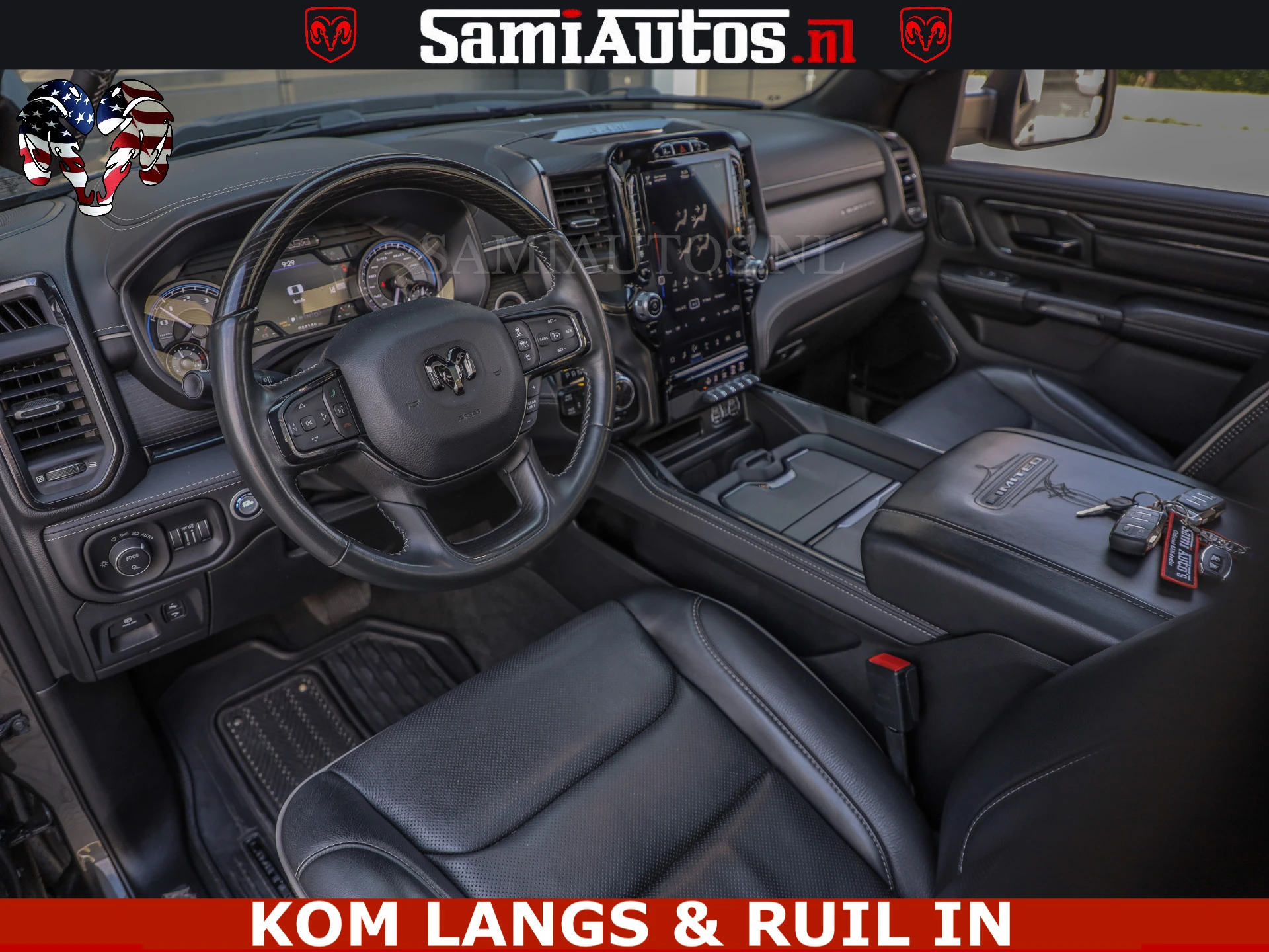 Dodge Ram Pick-Up 2023 - LIMITED NIGHT 5.7 V8 402PK | HUD | 4PL WHEELS | LUCHTVERING |OPEN UILAAT KLEP | BOM VOL | GRANITE CRYSTAL | DC | immagine 6