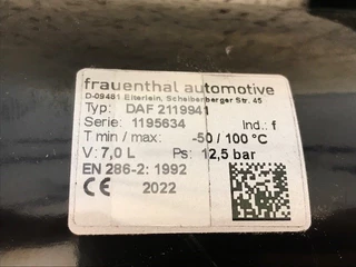 DAF N/A - 1955681-1978476-2119941-2048188 LUCHTKETEL 7.0 LITER/12.5 BAR (NIEUW) изображение 3