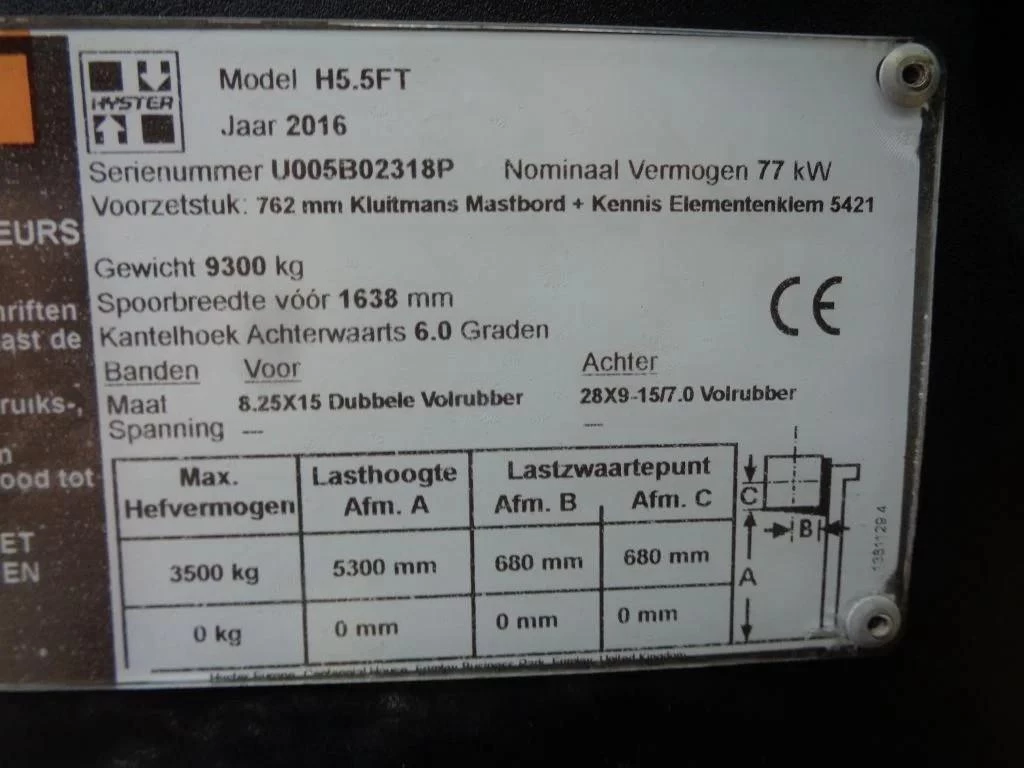 Hyster 3.5 TON H5.5FT 2016 imagem 35