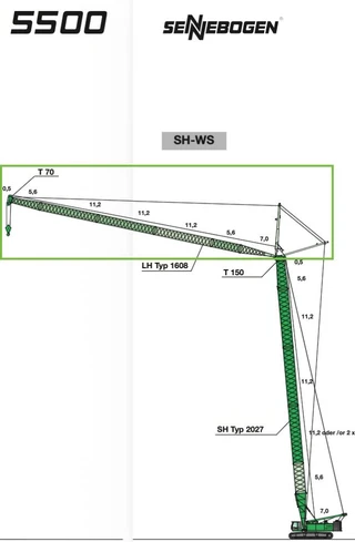 Sennebogen 2012 - 5500 luffing jib for sale
