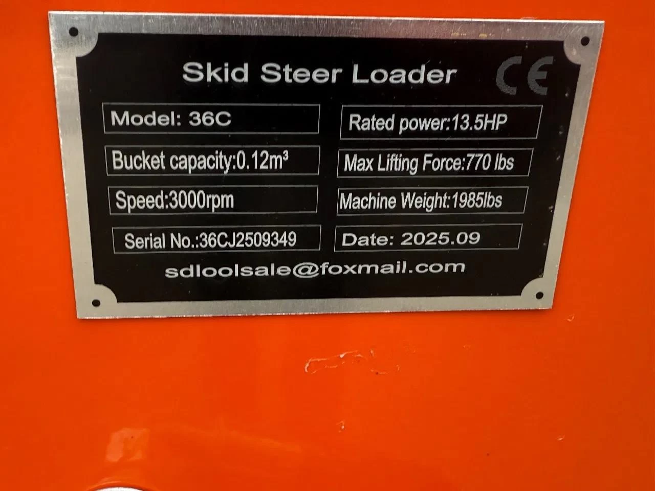 SKID STEER LOADER SL36C 2025 afbeelding 13
