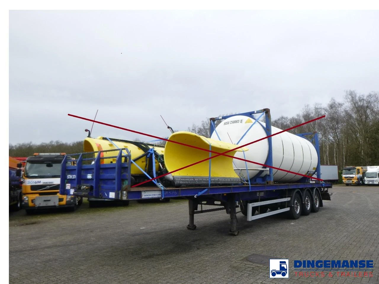 Tirsan 3 axle Platform trailer 2003 изображение 1