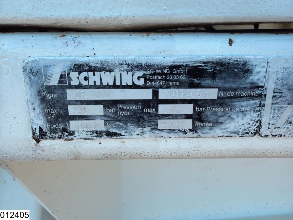 Schwing 2008 - SP 4800 D Schwing, Deutz v6, 442hp afbeelding 5
