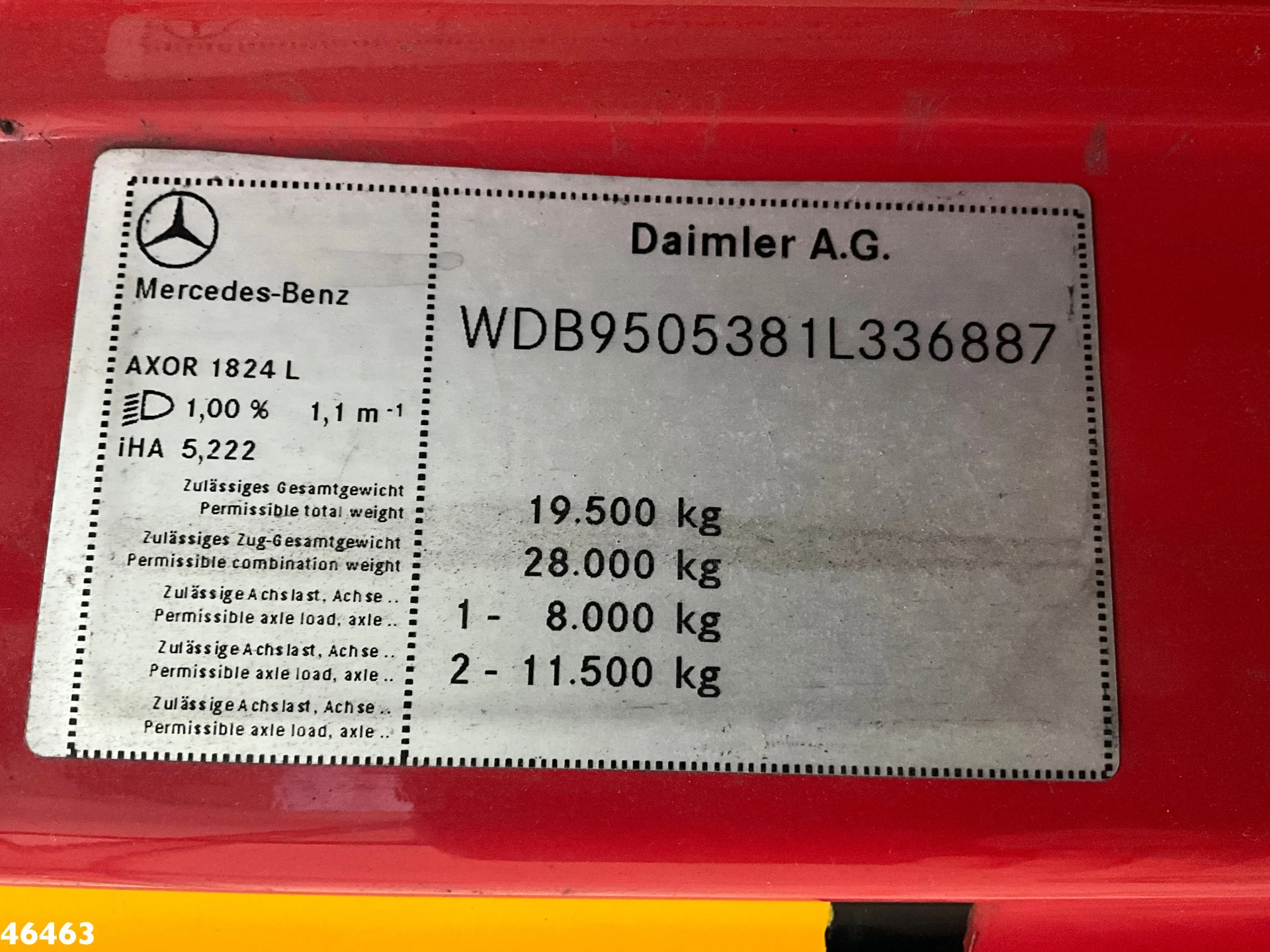 Mercedes-Benz AXOR 1824 Hiab 12 Tonmeter laadkraan 2008 Bild 20