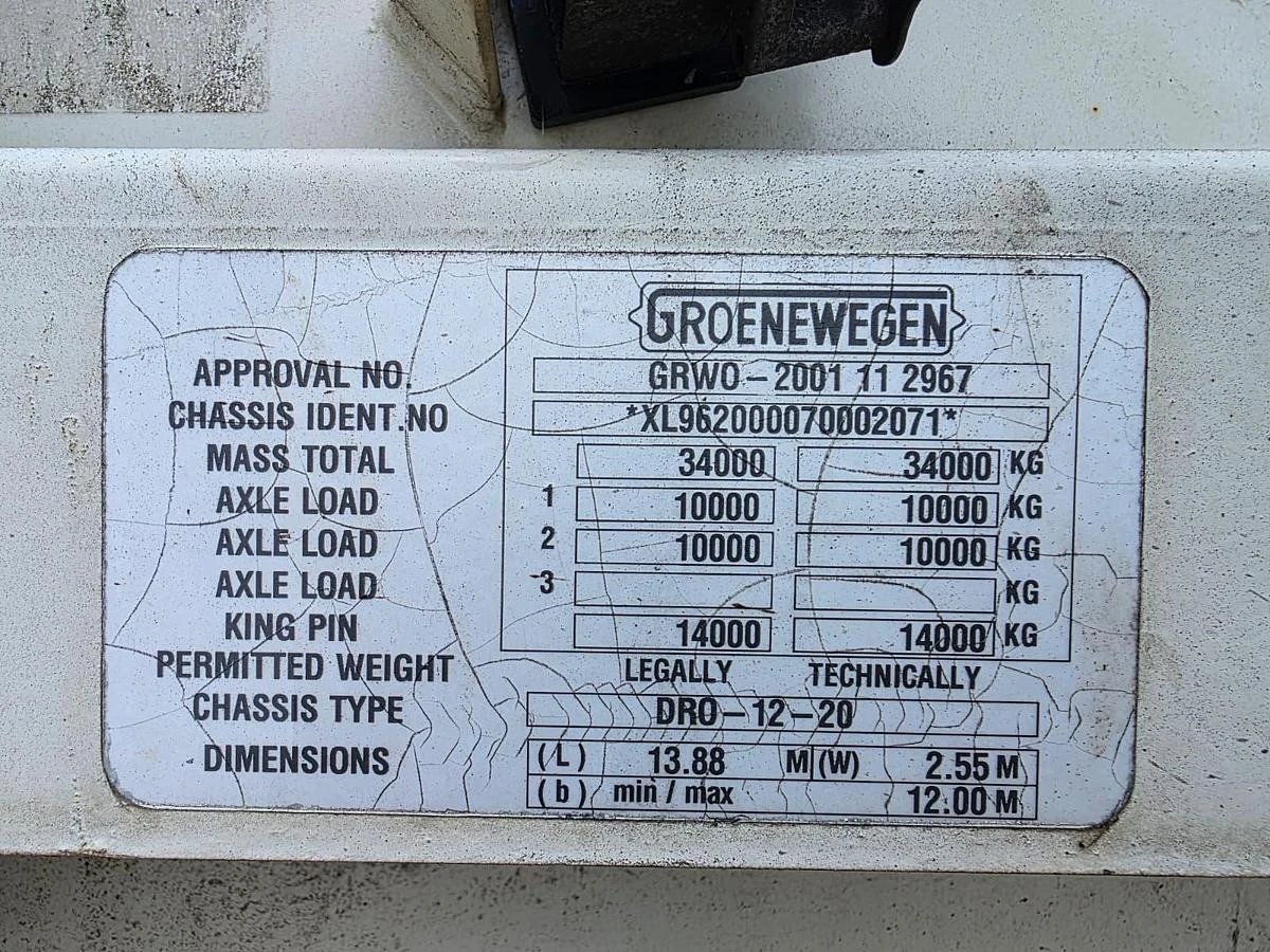 Groenewegen DRO 12-20 / LOADING LIFT STEERING AXLE /APK /TUV 06-02-2027. 2007 image 7