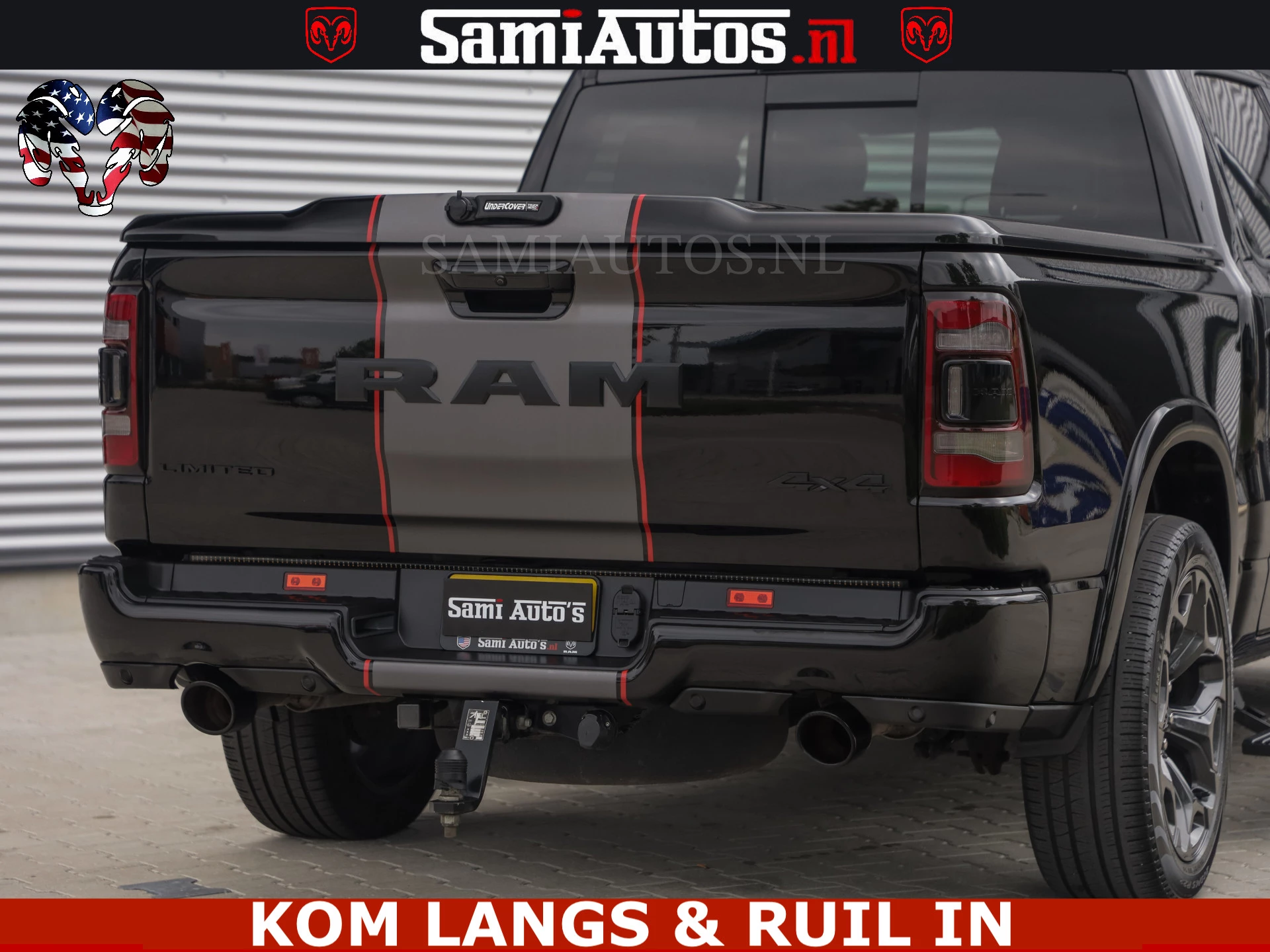 Dodge Ram Pick-Up 2021 - LIMITED | TRAINHORN | | HUD | UITLAATKLEP | LUCHTVERING | STRIPING | PANODAK | BOM VOL | BLAUW VOORRUIT | afbeelding 34