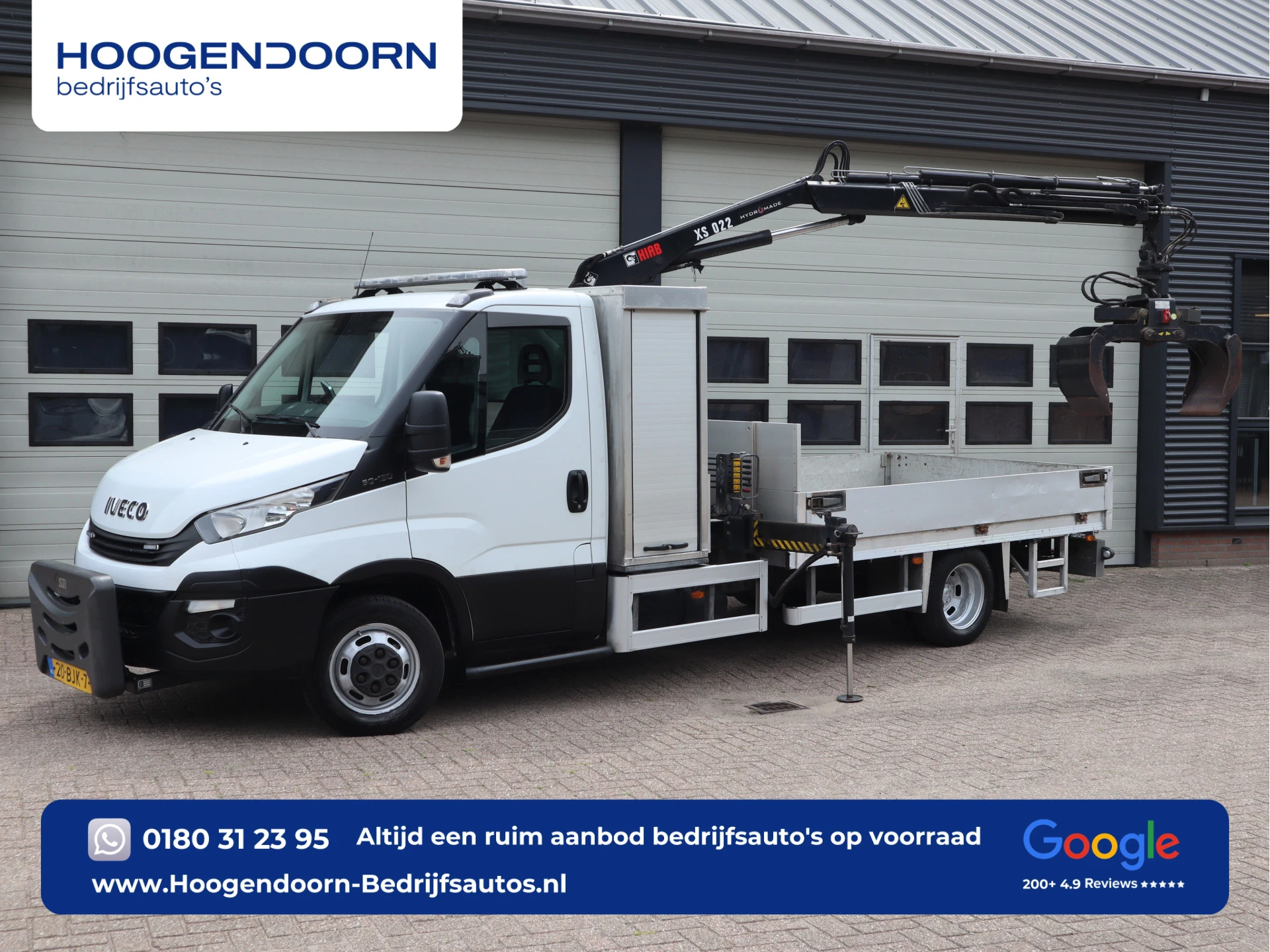 Iveco Daily 2017 - 50C15 3.0 Euro 6 - HIAB kraan - 2 x PTO - NIDO - Openlaadbak afbeelding 1