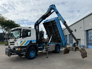 Scania P 2013 - P360 / 4X4 / 227174 KM / PALFINGER M120Z / REMOTE / ROTATOR / 2SIDE TIPPER / !!MARGE!! / BIG AXLE / FULL-STEEL / TUV:20-05-2027 / NL TRUCK / AUTOMATIC / EURO-5 / 2013 afbeelding 2 miniatuur