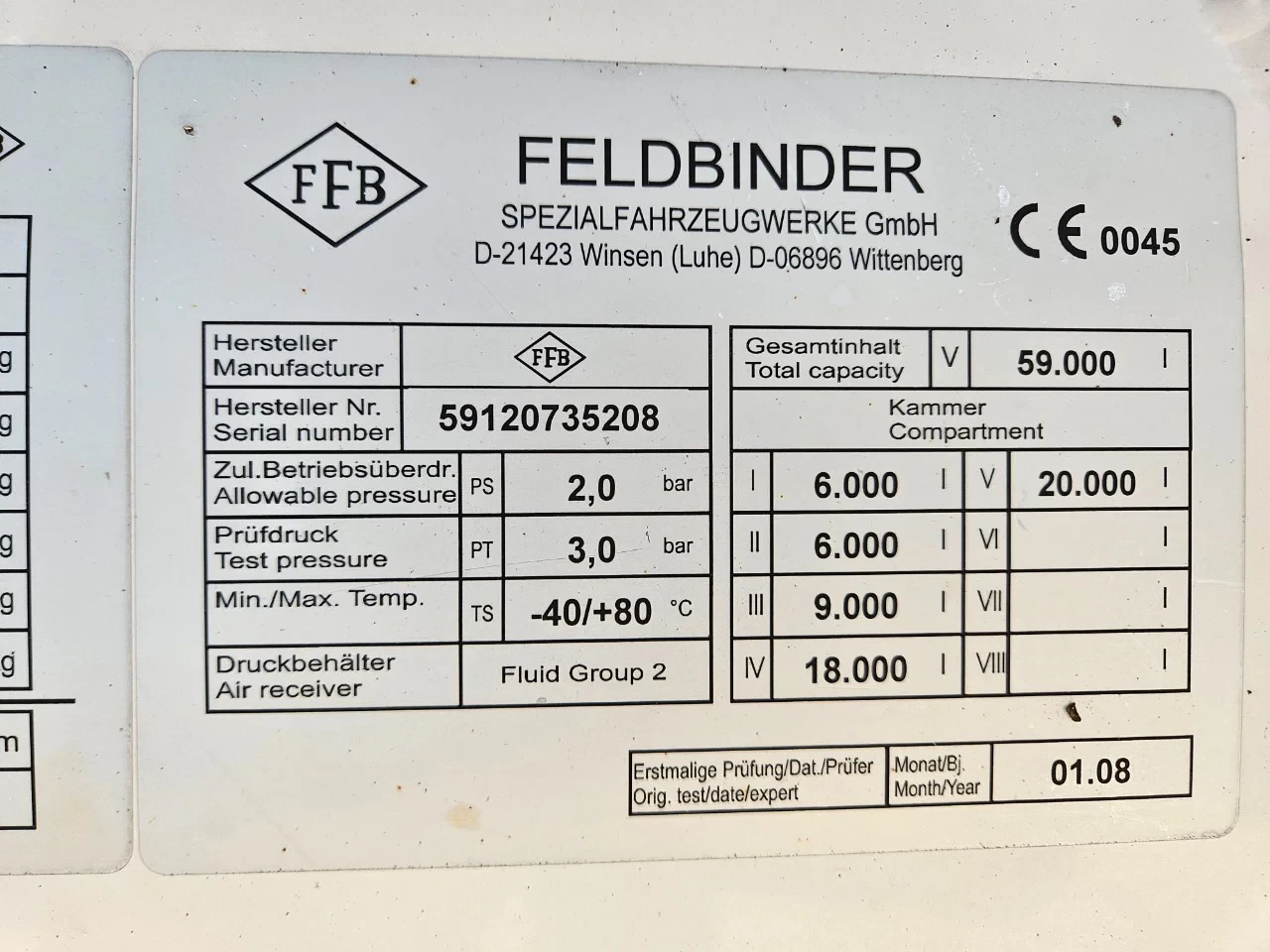 Feldbinder EUT 59.3 2008 - Eut 59.3 Food 59.000 liter 5 comp 2008 afbeelding 21