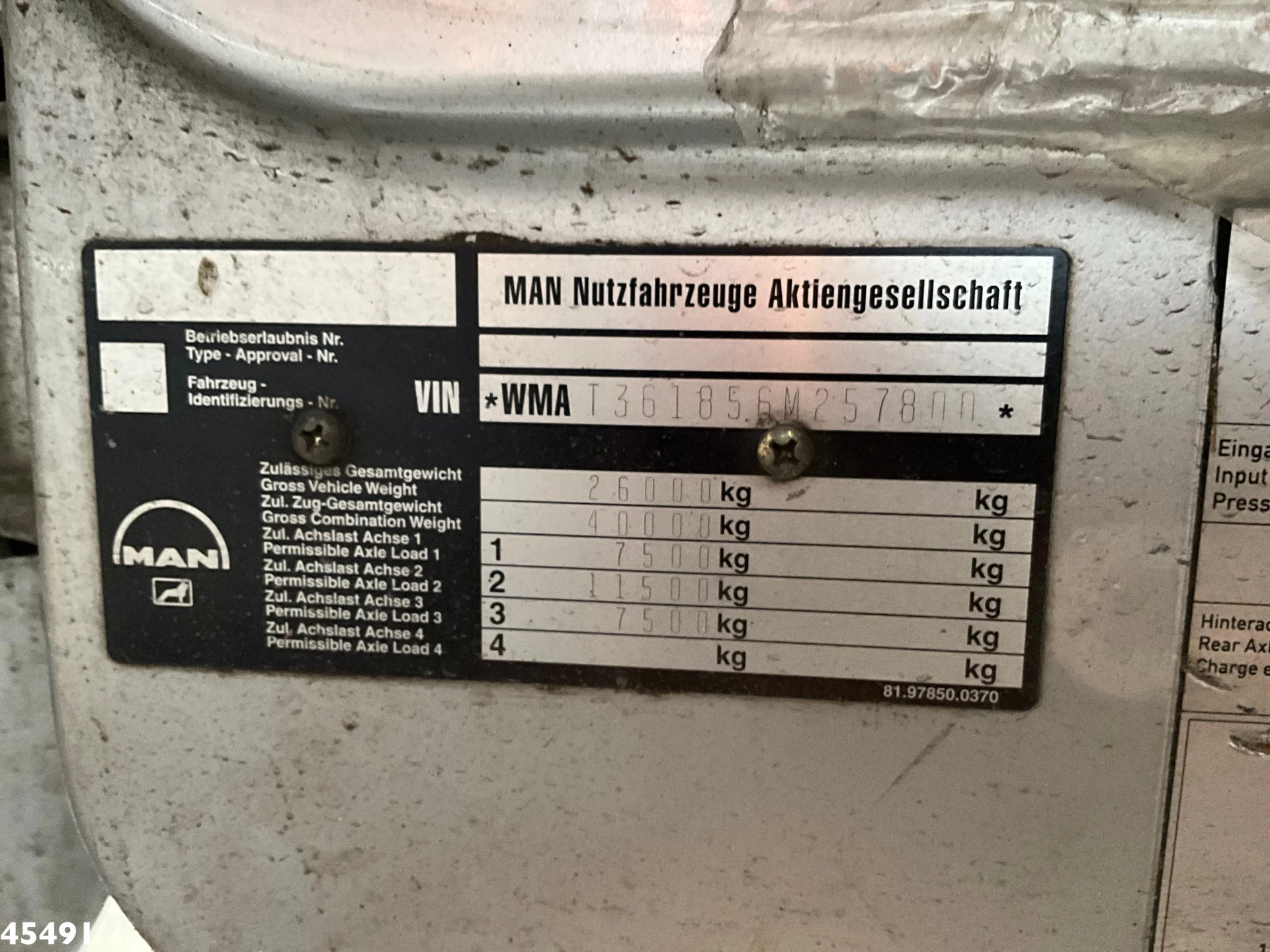 MAN 26.400 Kroll 14.5m³ kolkenzuiger Euro 2 Manual Gearbox 1998 obrázek 28