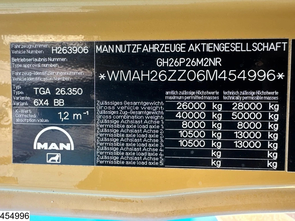 MAN TGA 2006 - 26 350 6x4, Steel suspension, Manual, Hub reduction zdjęcie 7