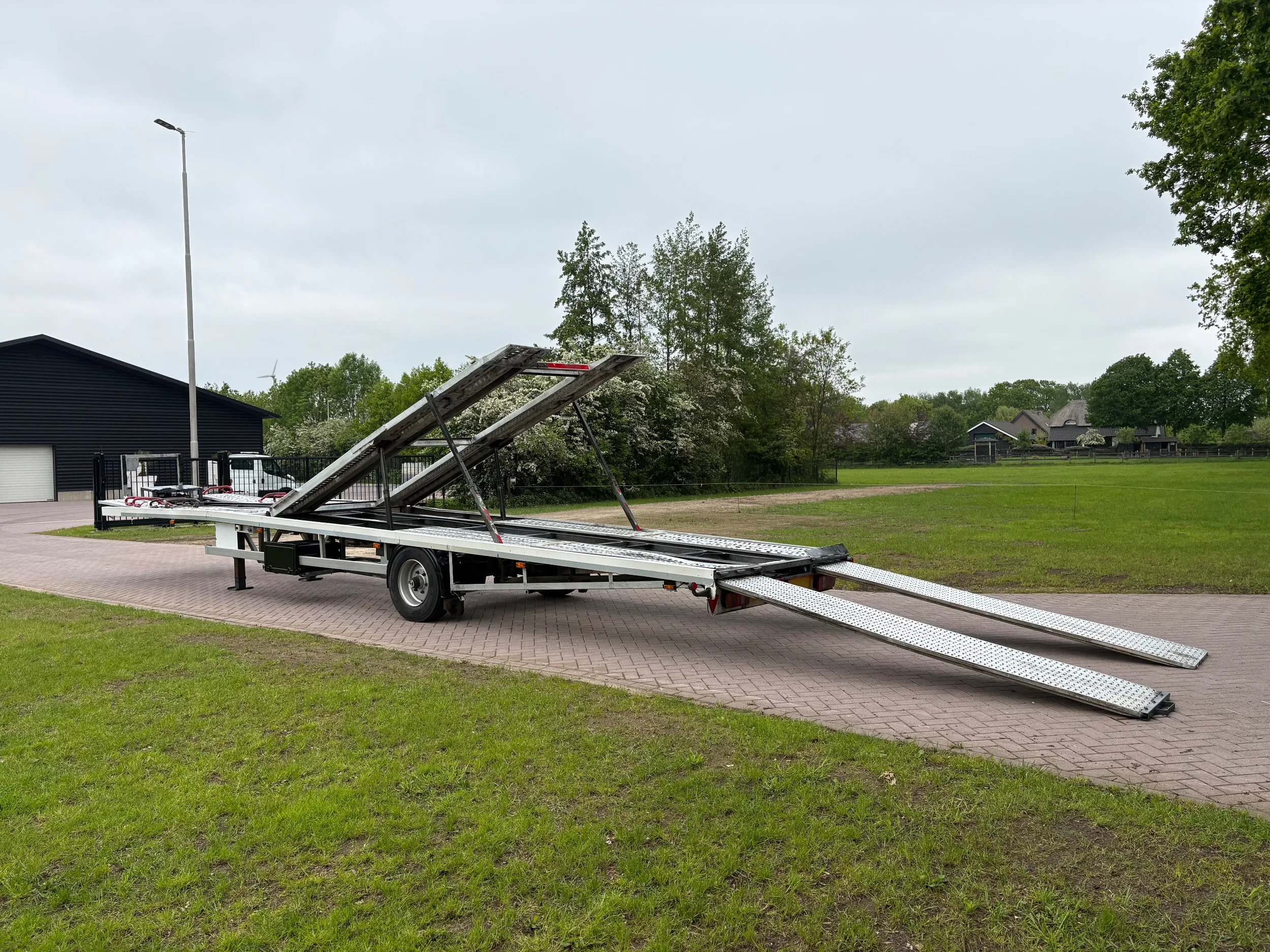 VF minitrailer OP66TP 2000 - Be oplegger ambulance auto transporter met Lier afbeelding 1