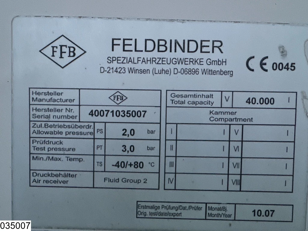 Feldbinder 2007 - Silo 40.000 Liter, 3 Comp obrázek 4
