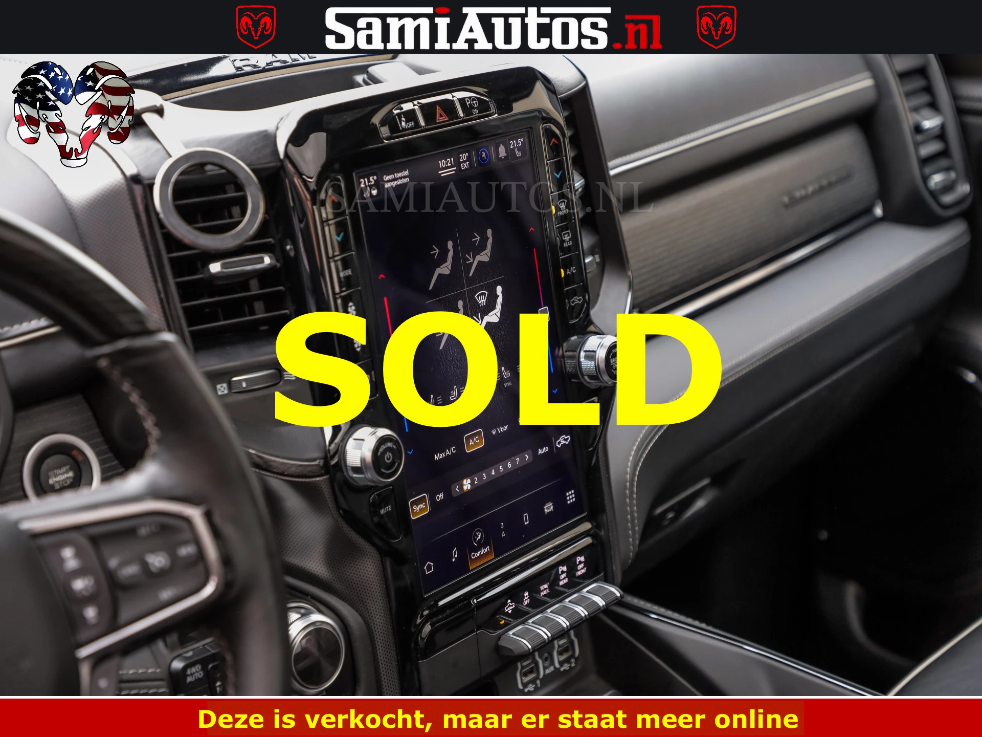Dodge Ram 1500 2022 - LIMITED NIGHT | BOM VOL | HUD | MWK | LUCHTVERING | PANODAK | afbeelding 45