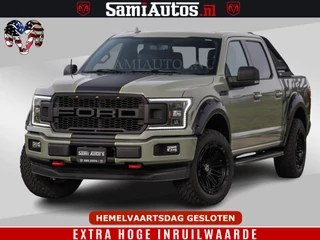 Ford F-150 2018 - 5.0 V8 4X4 | MAT OLIVE GREEN | BIJTELLING VRIJ | ZEER DIK | CAMERA | 3500KG | PANORAMA | LEDER | GO RHINO ROLLBAR | afbeelding 1
