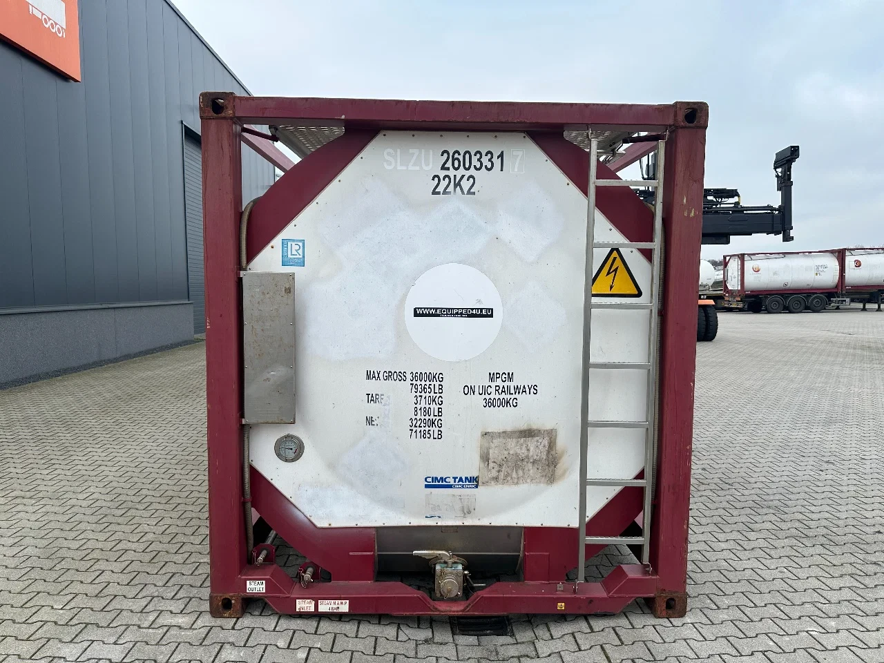 CIMC 2017 - FOOD 20FT ISO / 25.910L-1-COMP. / L4BN / UN Portable / T11 / 5Y - + CSC test: 09-2027 afbeelding 6