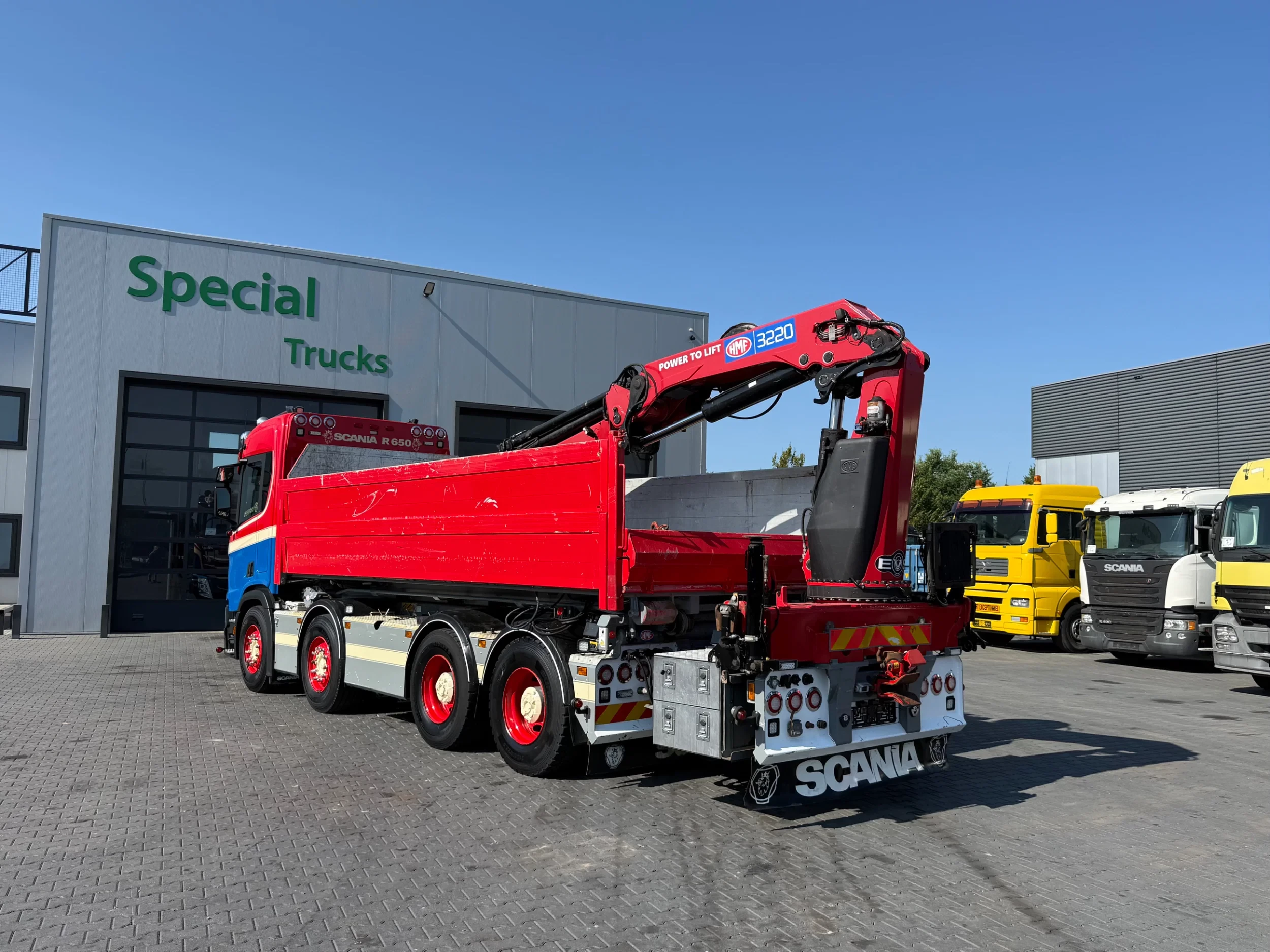 Scania R 2019 - R650 V8 B8x4NB / Euro 6 / HMF TF 324 / HMF 3220 K-RCS + Flyjib FJ600 K4 afbeelding 7