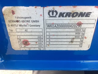 Krone N/A 2008 - AZ 2 As Vrachtwagen Aanhangwagen Schuifzeil, 25-WB-TD imagen 16