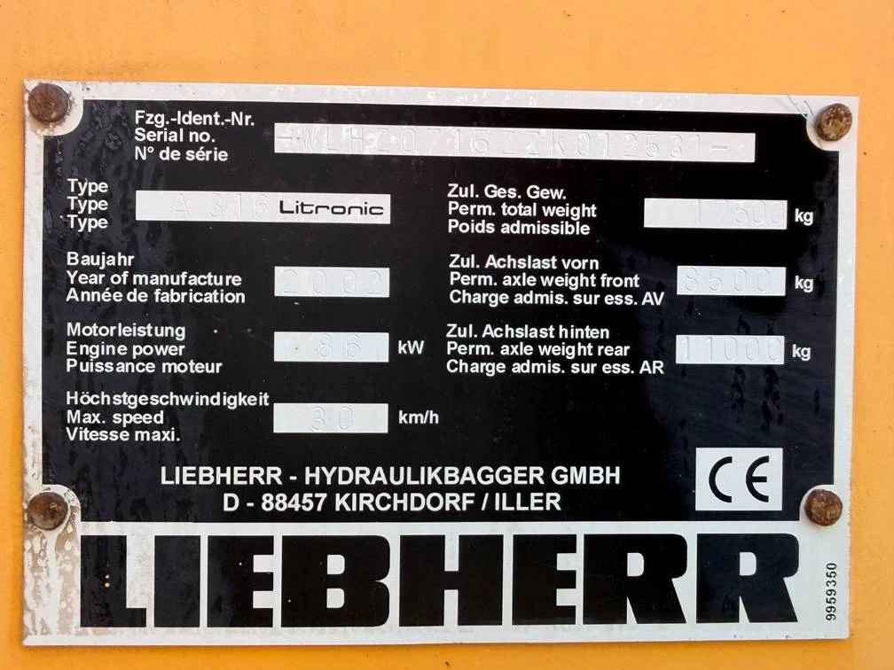 Liebherr 2002 - A 316 ( engcon rotortilt ) изображение 9