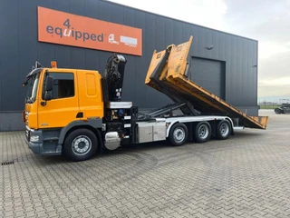 DAF CF 85.410 2011 - CF 85.410 8x2 / HMF 3000 K6 crane (30T/m 6x extendable) + remote / HYVALIFT 26Tkg HOOK / FLATBED container / EURO-5 / NL-TRUCK te koop