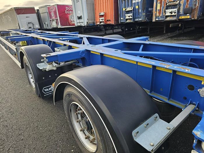 Van Hool A2C001 container CHASSIS -55 foot - 2 X 20 FOOT 45 ft 40 ft. -BPW DISC.-steering axle- 2 pieces -financiering mogelijk 2020 image 31