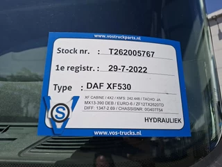 DAF NGD XF 530 2022 - / ONLY:242459 KM / HYDRAULICS / TUV:31-08-2026 / DEB / AEBS / LDWS / FRIDGE / AUTOMATIC / EURO-6 / 2022 afbeelding 45