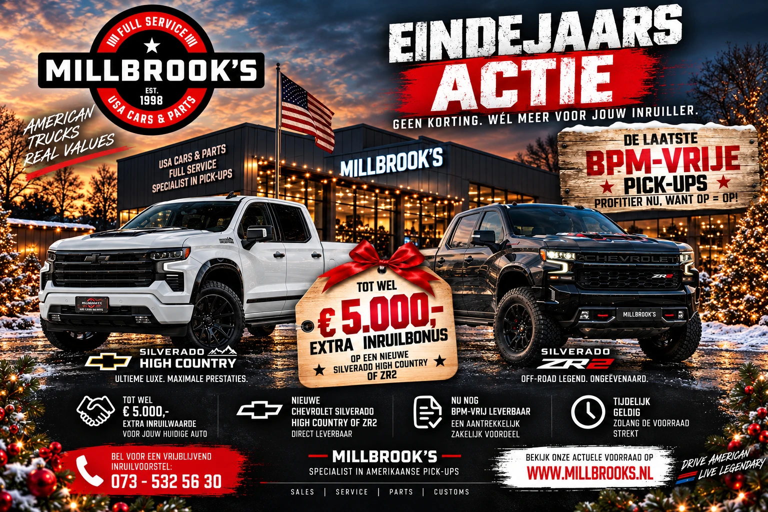 Chevrolet Einde jaars Actie Laatste bpm vrije pick-ups bij Millbrooks 2024 - !!! BPM VRIJ !!! afbeelding 1