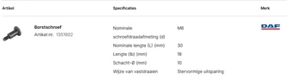 DAF - 1351902 BORSTSCHROEF ZONNEKAP (PARTIJTJE) afbeelding 3 miniatuur